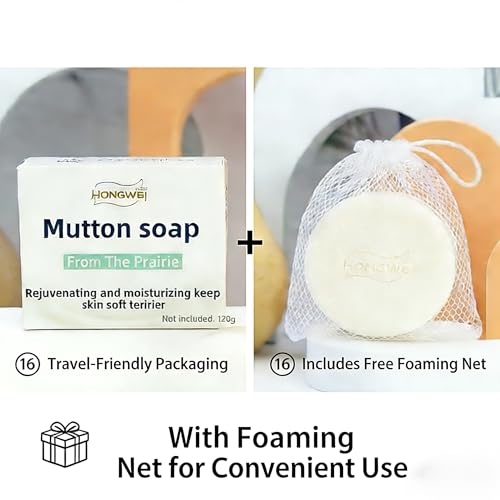 Natural Lanolin Sheep Fat Soap 5 Pack - Gentle, Moisturizing Skin Cleanser