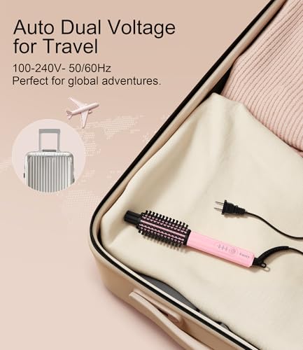 Farery Mini Thermal 1 Inch Curling Brush Pink for Short Hair Styling