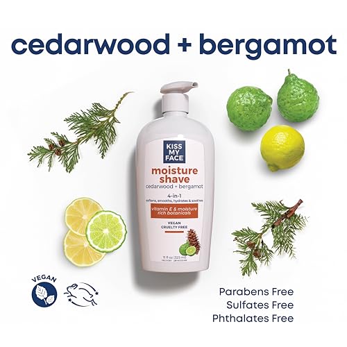 Moisture Shave 4-in-1 Shaving Cream for All Skin Types - Cedarwood & Bergamot - Pack of 2