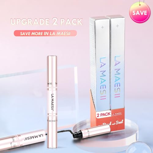 La Maesii Lash Bond & Seal Pack 2 - 2-in-1 Eyelash Glue & Sealer 10ml x2