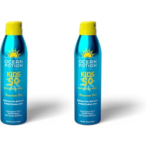 Ocean Potion Sunscreen Body Spray Kids SPF#50 5.5oz C-Spray (Pack of 2)
