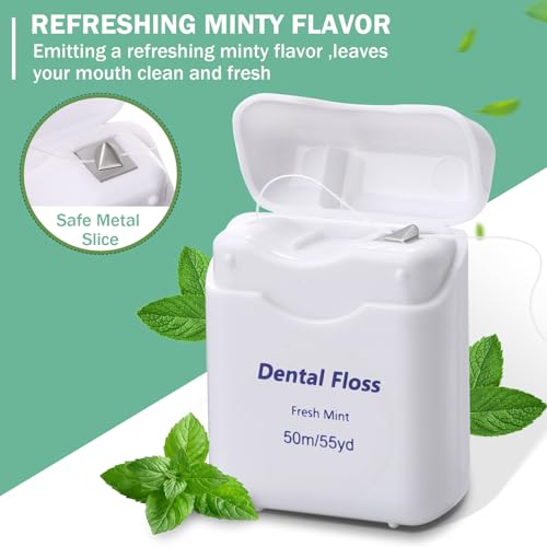 Mimorou White Dental Floss Bulk Pack of 96 - 1.5 Foot Mint Flavored Floss for Oral Care