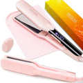 Pink 1.75-Inch Titanium Flat Iron Hair Straightener - Dual Voltage & 3D Floating Plates