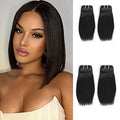 Human Hair Straight Bundles 10 12 Inch Natural Color 4 Pack – Brazilian Virgin Hair