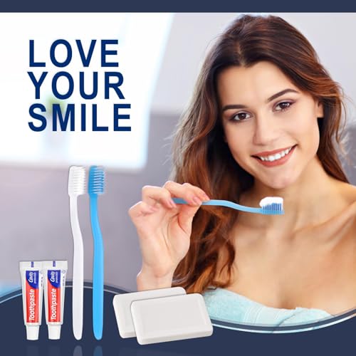 Disposable Toothbrushes with Toothpaste & Bar Soap - Travel Hygiene Kit