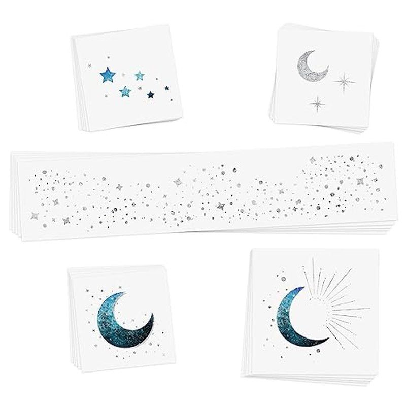 Flash Tattoos Moonlight temporary tattoos | 25 temporary tattoos | Premium waterproof metallic silver glitter face Flash Tattoos | Face Sparkle, Face Glitter, Moon Tattoo | Tattoo Freckles