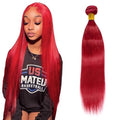 Aikebi Red 22 Inch Straight Human Hair Bundles - Single Bundle, 11A Virgin Brazilian Weave for Black Women - Variation #RED S / 22