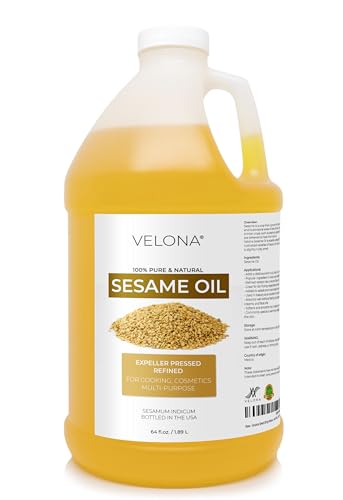 Velona Sesame Seed Oil - 64 fl oz Expeller Pressed Refined Cooking & Hair Oil - Pack of 1