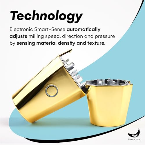 OTTO One-Touch Automatic Spice Mill - USB Rechargeable, Gold, No Carrying Case