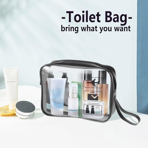 TSA Approved 3-Piece Clear Toiletry Bag Set for Travel & Airport Security