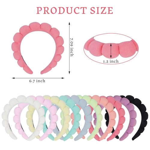 10 Pcs Terry Cloth Spa Headbands for Women Makeup & Skincare - Bulk Set