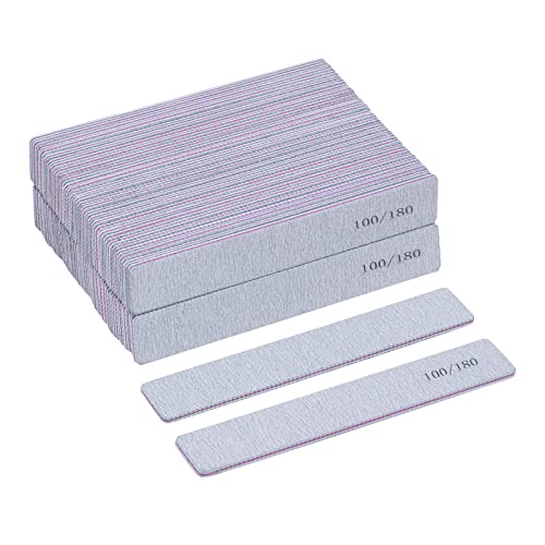 100 Pack Nail Files for Acrylic Nails 100/180 Grit Double Sides Professional Buffers - Variation of THIS listing