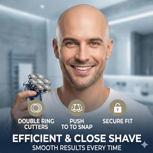 Gold 2-Pack Replacement Heads for SHPAVVER & Cyruzi 5-in-1 Electric Shavers