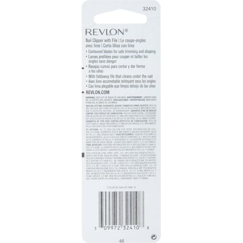Revlon Mini Nail Clipper, Nail Care Tools, Curved Blade for Trimming & Grooming, Easy to Use (Pack of 2)