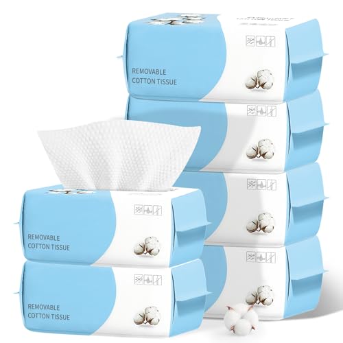 MISHCHI 600 Biodegradable Facial Wipes - 100 Count Pack of 6, Soft & Gentle for Sensitive Skin