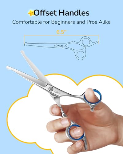 ULG Kids Hair Cutting Scissors 6.5" Safety Round Tip for Children & Adults