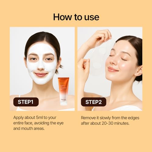 FARMSTAY Ginseng & Collagen Wrapping Mask for Glass Skin – Hydrating Peel-Off Face Mask with Brush, Night Facial Skincare, 5.07 fl oz