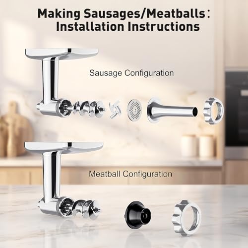 Cofun Stainless Steel Meat Grinder for KitchenAid Mixer - Silver
