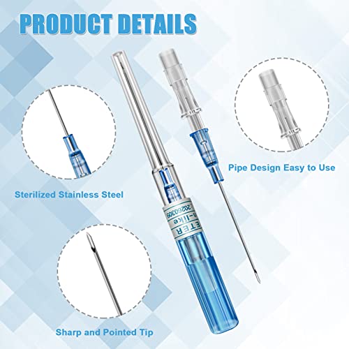 Autdor 22G Catheter Piercing Needles 50PCS - Disposable Hollow Needles for Ear, Nose, Lip & Cartilage Piercing - Variation of THIS listing