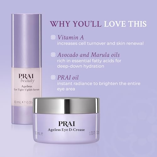 PRAI Beauty Ageless Hydrating amd Amti-Aging | Ageless Eye D-Crease and Ageless Eye Tight Uplift Serum