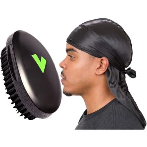 Veeta Superior Wave Brush (Soft) and Veeta Superior Silky Durag (Black) Bundle