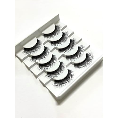 Volume False Eyelashes - 5 Pairs Multipack, Wispy Glam Style Fake Lashes, Lightweight & Reusable Strip Lashes (S8X Style)