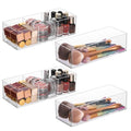 Acrylic Makeup Organizer Set - 4 Pieces, Stackable Clear Storage
