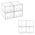 Vtopmart 4 Pack 4.4''H and 4 Pack 7.6" H Clear Stackable Storage Drawers