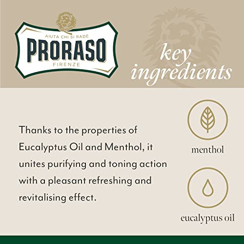 Proraso Pre-Shave Conditioning Cream for Men 3.6 oz Pack of 2 - Refreshing & Toning with Menthol & Eucalyptus Oil