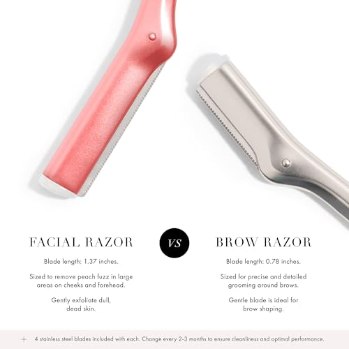 Tweezerman Tea Rose Prep and Plane Facial Razor Set