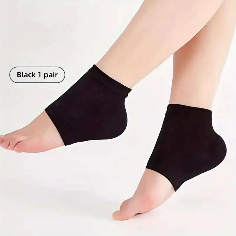 1 Pair Moisturizing Heel Socks with Silicone Gel Protection, Anti-Cracking Soft Callus Relief, Breathable Unisex No-Show Socks for Men and Women, Daily Wear and Athletic Use
