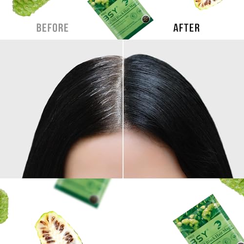 Black Hair Dye Shampoo - Ammonia-Free Permanent Hair Color, 20 Pack