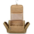 Large Hanging Toiletry Bag for Men - Khaki Travel Dopp Kit with Multiple Pockets