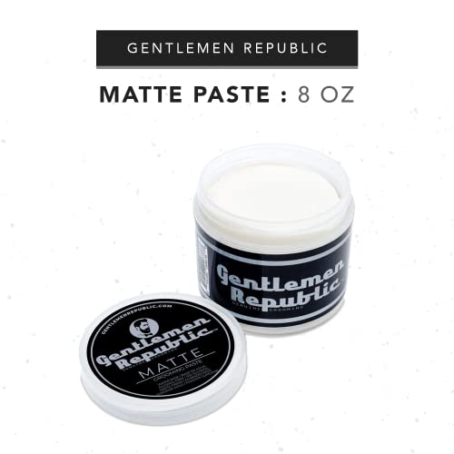 Men's Matte Hair Paste - Strong Hold, Water-Based, 8oz - Gentlemen Republic