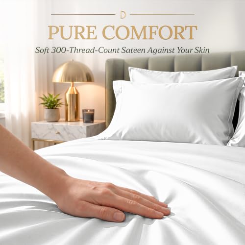 White King Size Bamboo Viscose Bed Sheet Set - 6 Piece Luxury Bedding