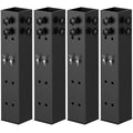 Black 3.15-Inch Diameter Metal Bed Riser Set - Adjustable Height for Dorm & Wooden Bed Frames