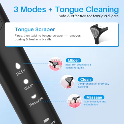 Voraiya Electric Flosser 3-in-1 Dental Floss & Refill Heads - Ink Black