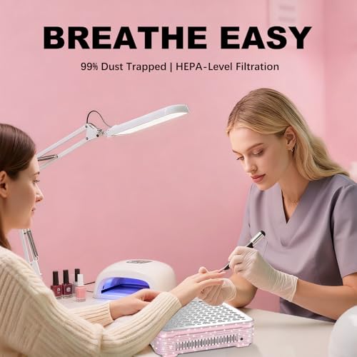Nail Dust Collector FC01 1000Pa Pink Diamond - Cordless 8h, 360° Cyclone