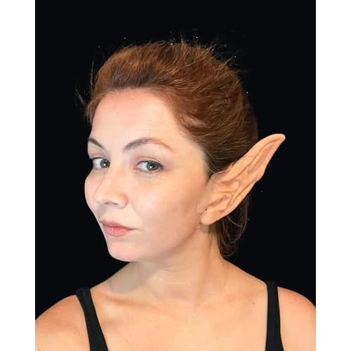 Graftobian Orc & Goblin Ear Complete Makeup Kit - Ears with Adhesive & Skin Tone Makeup - for Cosplay, Halloween Costumes, & Theater - Full Color Instructions