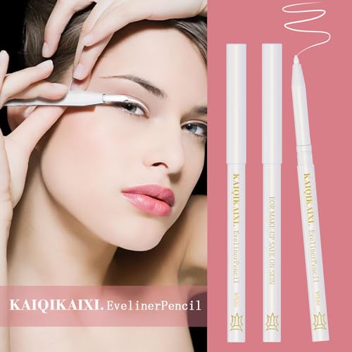 KAIQIKAIXI 6 White Eyeliner Pen, Eyebrow Eye Shadow Pencil, Lip Line Pen, Eyelid Pad, Pencil Makeup Set Tool