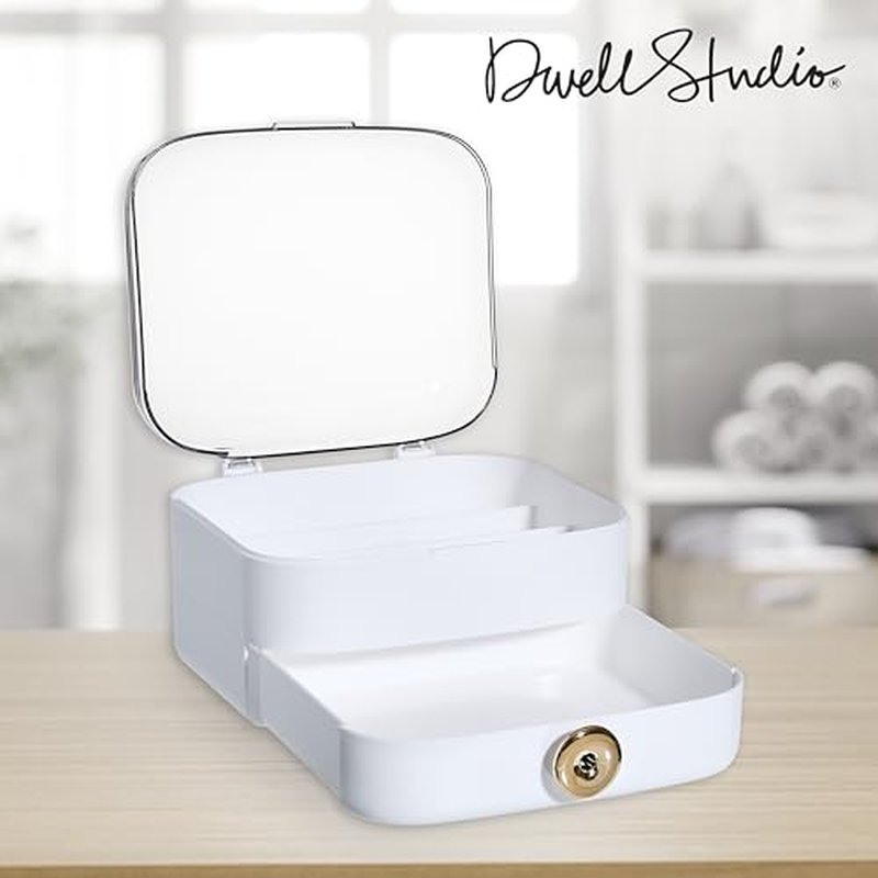 DwellStudio Dustproof Makeup Organizer for Cosmetics and Skincare - Stylish Storage Solution for Your Beauty Essentials