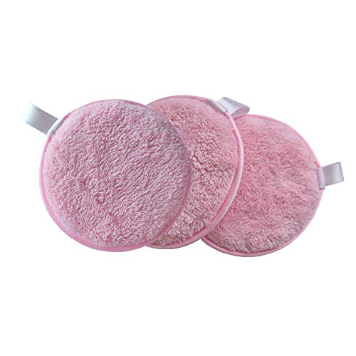Topwon 4.5Inch Makeup Remover Pads Washable Cotton Face Cleansing Pad for Sensitive Skin 3 Packs Facial Washing Puffs to Remove Mascara Foundation Lipstick