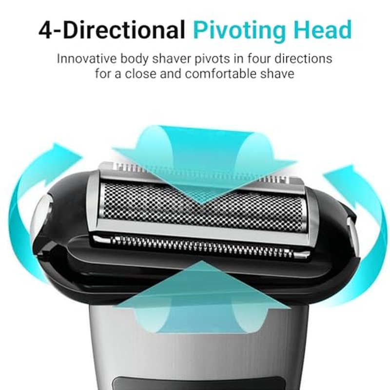 4 Piece BG2000 Replacement Head for Philips Norelco Bodygroom Series 7000 (BG7030, BG7040) & Series 5000 (BG5025) Shaver Foil, with Compatible Blade Combs