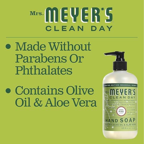 Mrs. Meyer's Clean Day Liquid Hand Soap Variety Pack - Pine Scent, 33oz Ref ill + 12.5oz Bottle