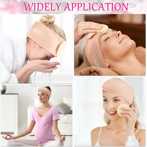 Hoteam Light Pink 30 Pack Spa Headbands for Facial & Hair Styling