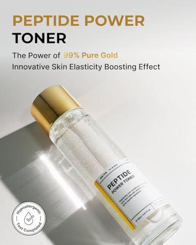 BOM Peptide Power Toner with 99% Gold & Collagen Boost, Hydrating Serum-Like Facial Toner, 5.07 Fl Oz