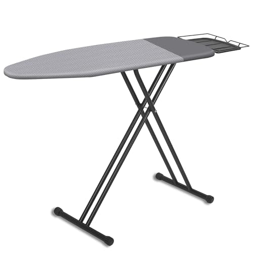 Full Size Ironing Board with Iron Rest, Extra Wide 57 x 18 Inches, Adjustable Height, Heat-Resistant Cover