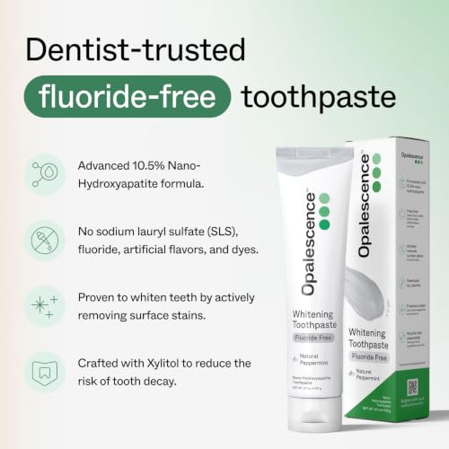 Opalescence Peppermint Nano Hydroxyapatite Fluoride-Free Toothpaste 4.7oz - Sensitive Teeth, Deep Clean, Stain Removal