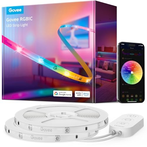 Govee 65.6ft RGBIC LED Strip Lights - Smart WiFi Color Changing Lighting, Alexa & Google Compatible