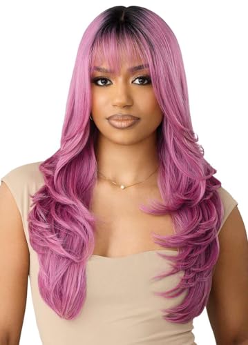 Outre Lace Front Wig Castine DR Lilac Pink - HD Transparent Lace, Soft Baby Hairs